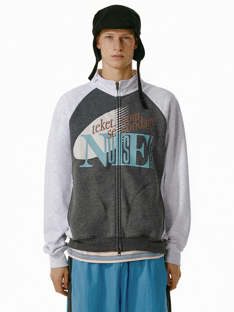 Noise Zip-Up Sweatshirt Melange Gray