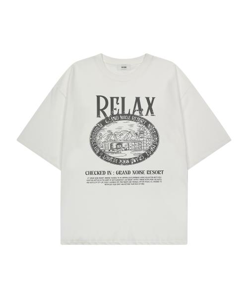 릴렉스 스탬프 티셔츠 - 화이트