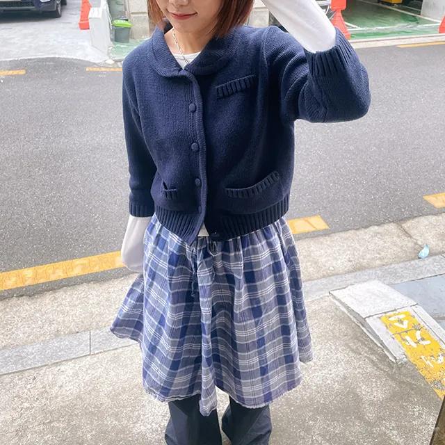 에이미 둥근 카라 가디건