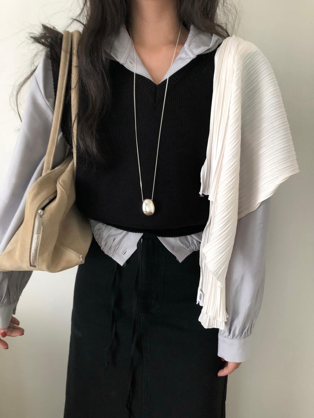 Big round drop necklace-silver