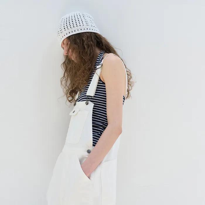 Nu round halter sleevless (stripe navy)