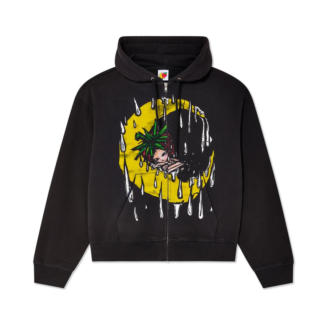 ERI ZIP UP HOODIE KNIT - BLACK