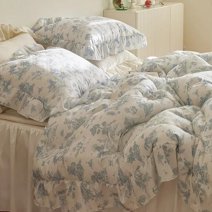 [셀렉트특가] 호텔프랑스 먼지없는 프릴 세미 차렵이불세트(SS/Q/K) 7종