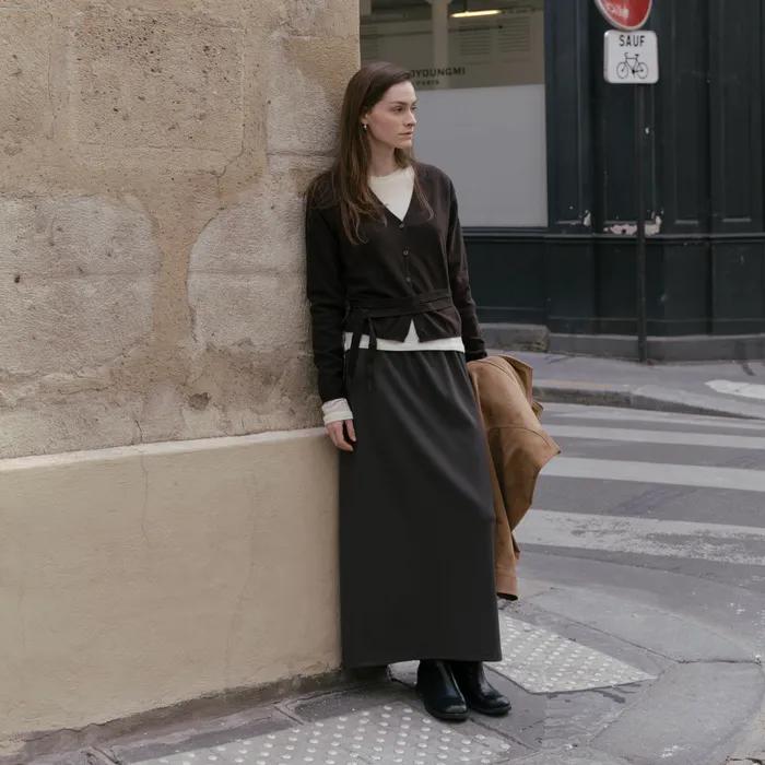 Maxi Skirt (Charcoal Brown)