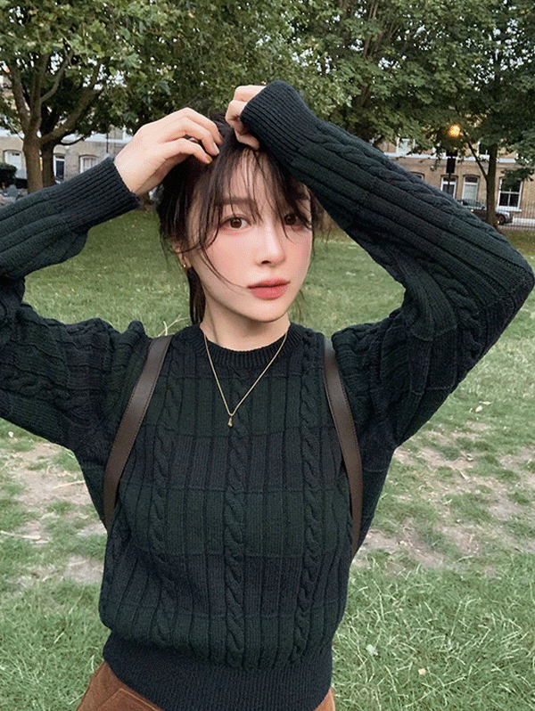 [문의폭주!] #SLOWMADE. 포터 캐시라이크 배색니트 - 2 color