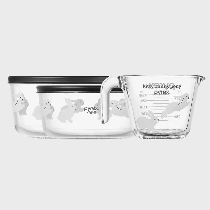 KBP X Pyrex 바운싱 버니즈 SET(저장용기950ml,1650ml+계량컵 250ml)