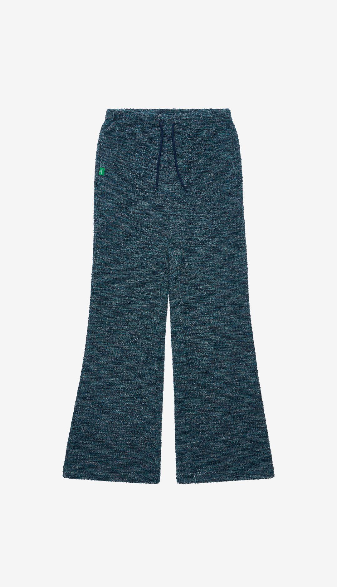 283. Textured Bootcut Pants _ Ocean Blue
