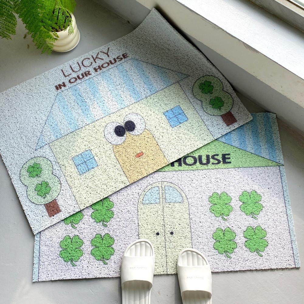 0ZH 럭키 하우스 현관코일매트 귀여운 미끄럼방지 발판매트 3types