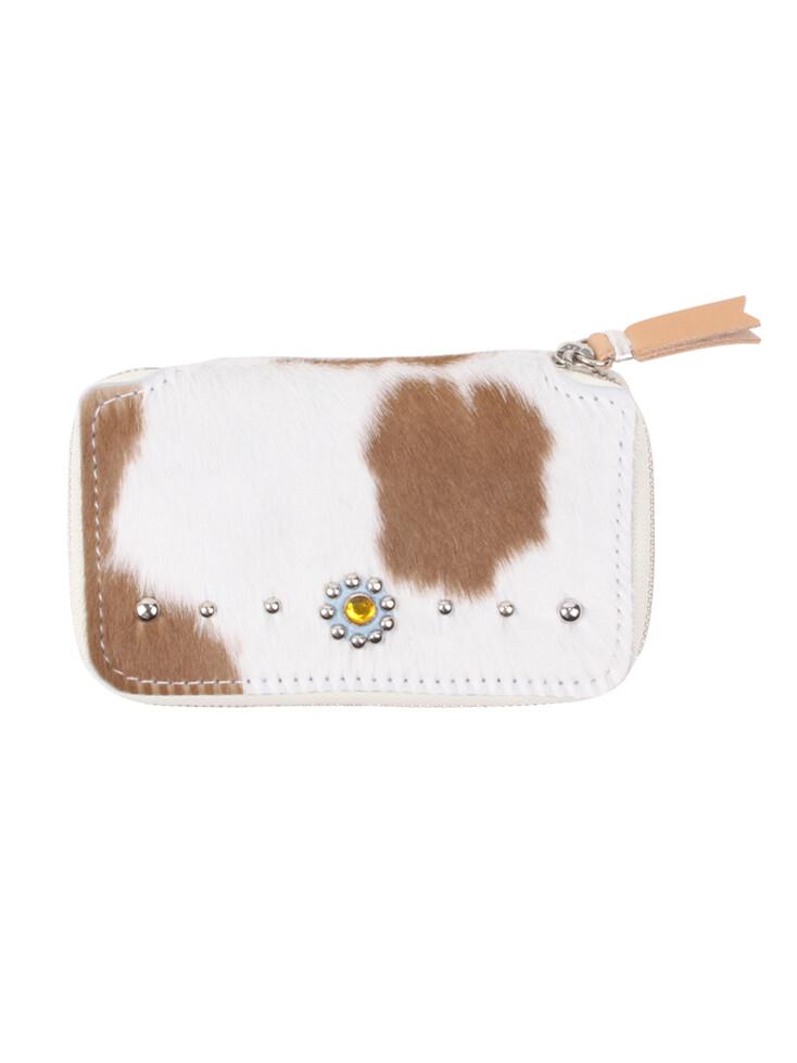 STUD WALLET - Brown and White