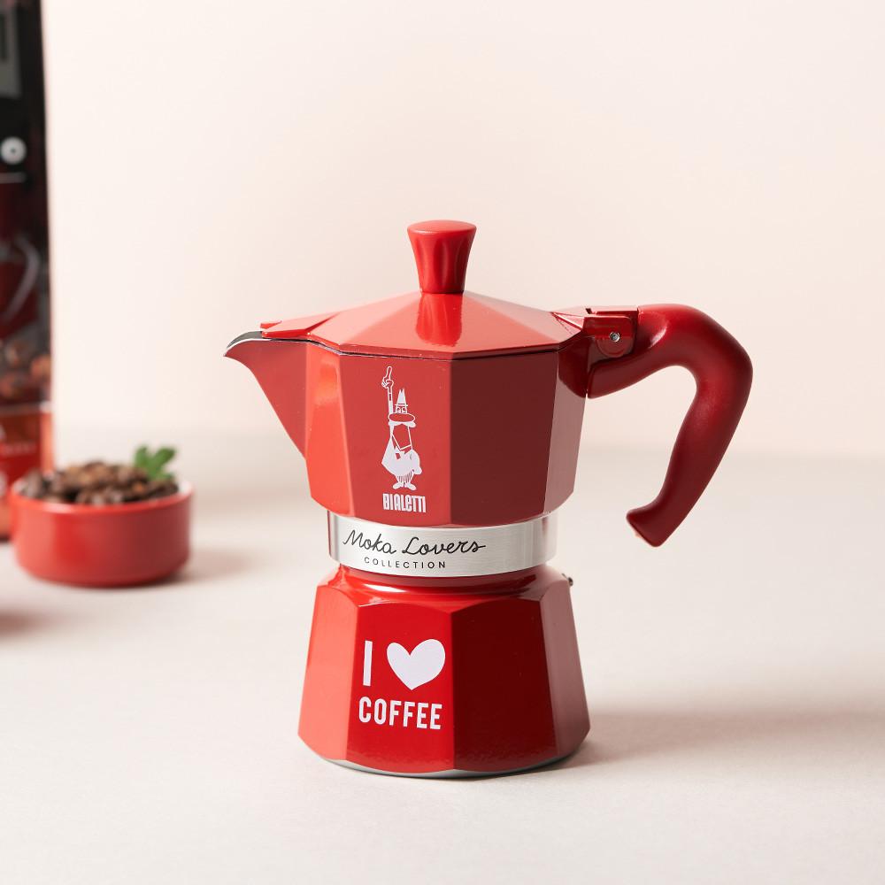 비알레띠 모카 익스프레스 I LOVE COFFEE 레드 3컵