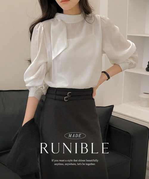 MADE 투엘 사이드 타이 긴팔 블라우스 - 2color (하객룩/격식룩)