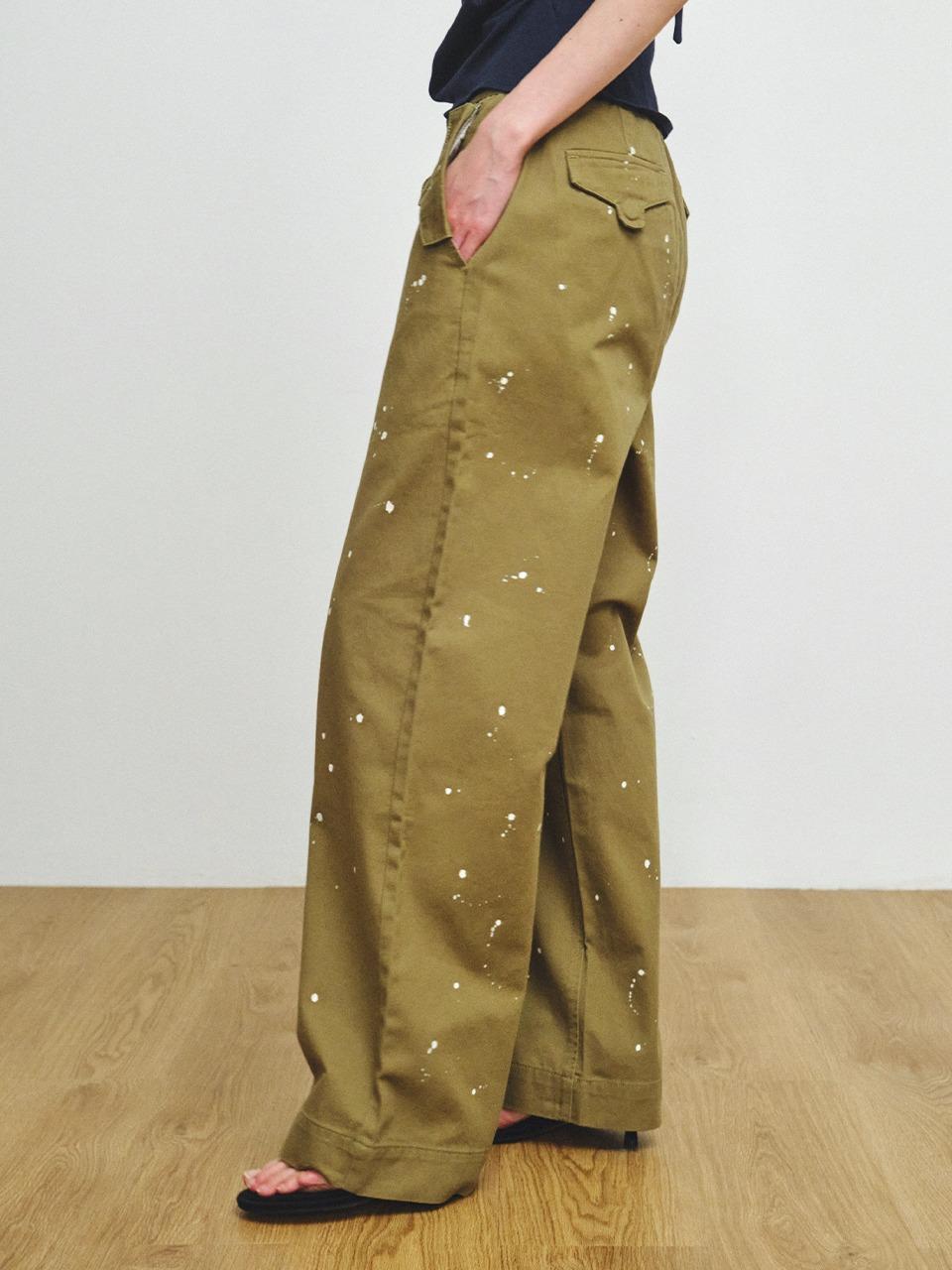 [PLZPROJECT]PAINTING NORMAL PANTS, KHAKI [ 05/08 예약배송 ]