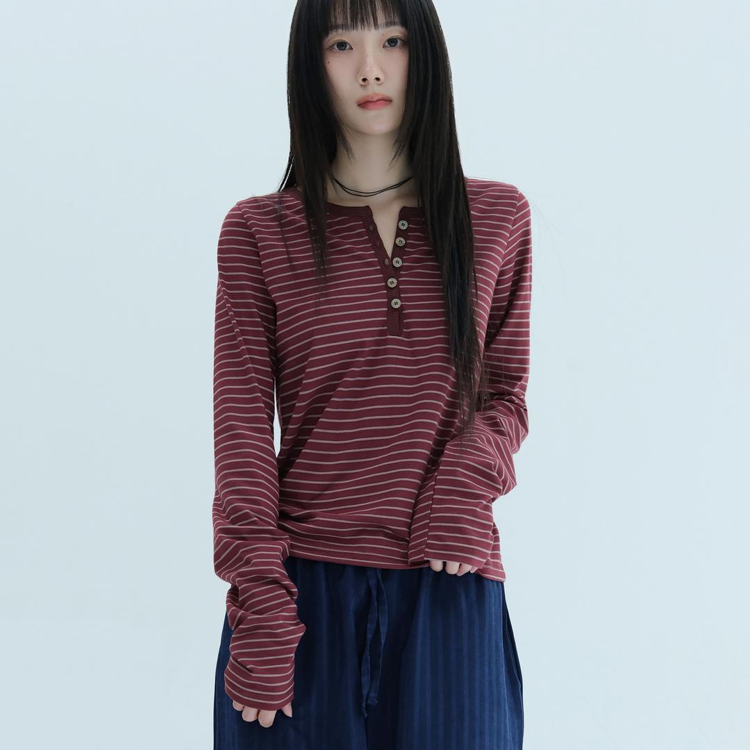 틸데서울 *추천* 밤비 단가라 배색 티셔츠 3color