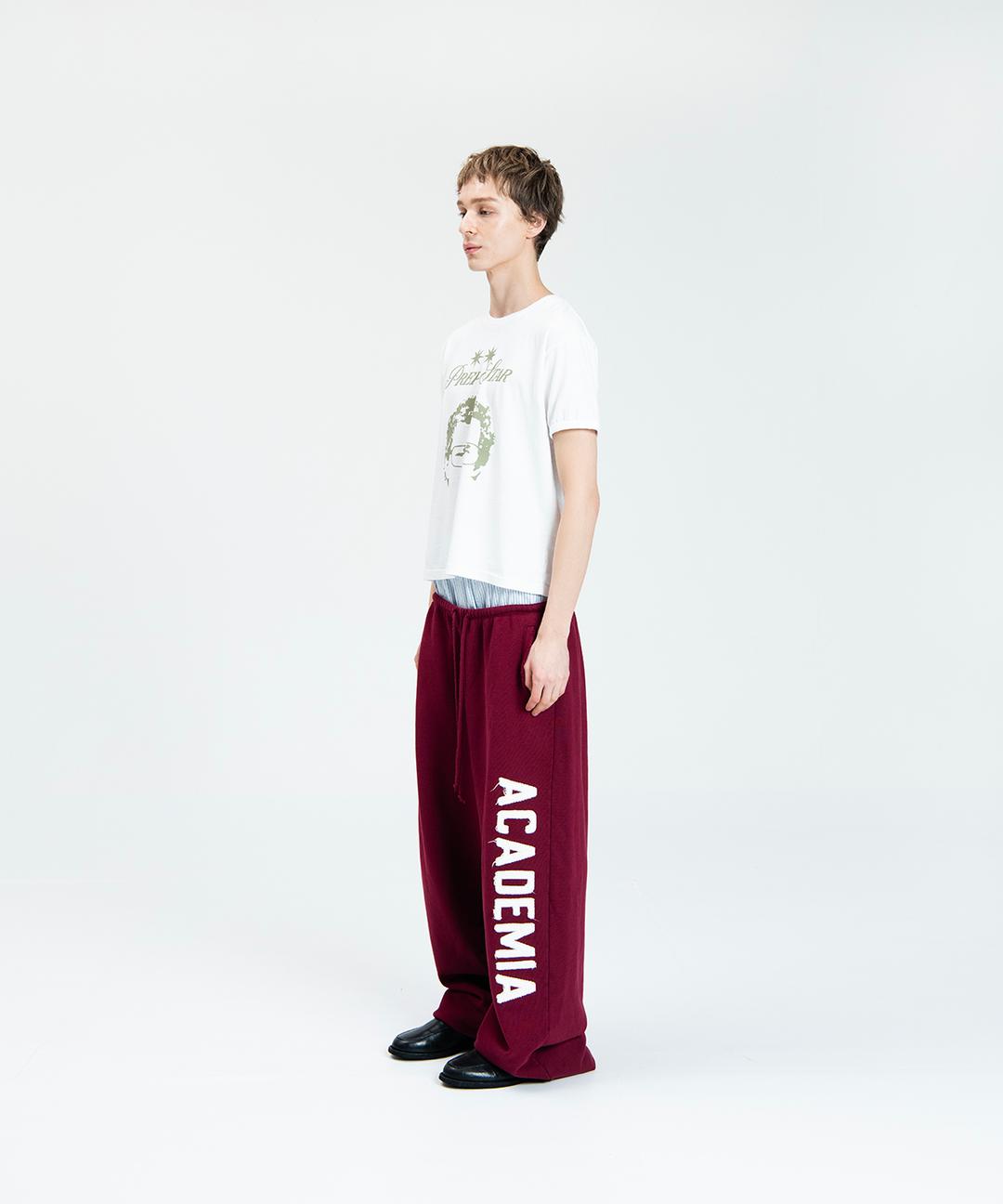 ACADEMIA SWEAT PANTS - BURGUNDY