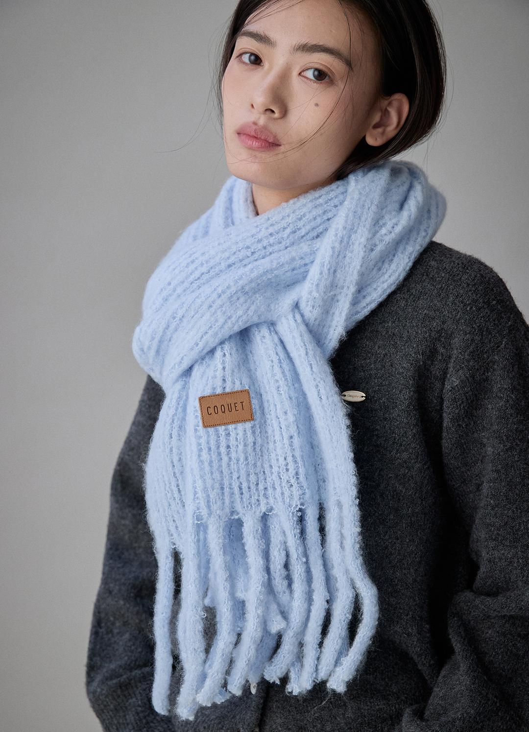 Teddy Emblem Muffler Sky Blue