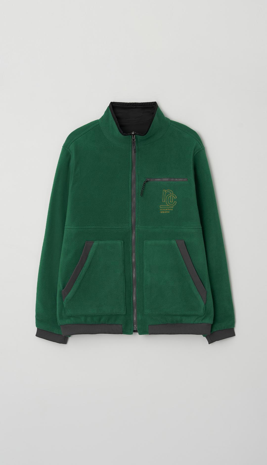 304. Plain Reversible Jumper _ Green + Black