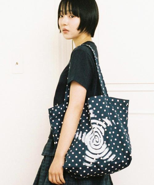 트위스터 스타 토트백 - 도트 네이비