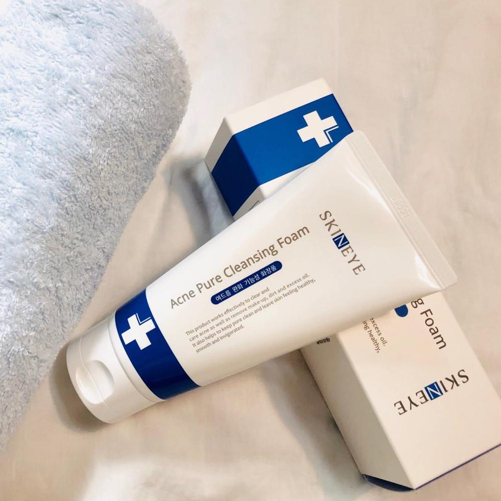 스킨아이 여드름 완화 기능성 아크네 퓨어 클렌징 폼 좁쌀 트러블 피부 뾰루지 오돌토돌 블랙헤드 없애기 각질 클랜징 약산성 모공 청소년 성인 개기름 피지 제거 저자극 약산성 세안제