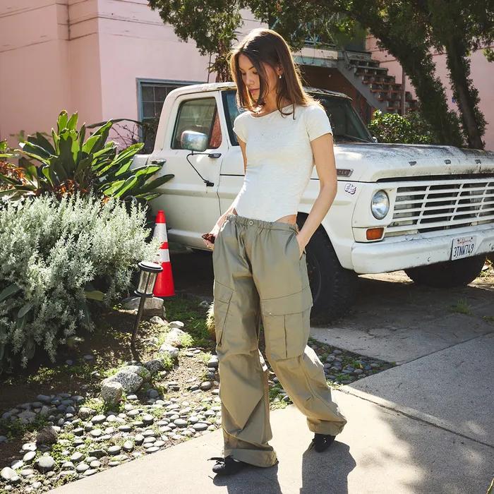 [BEST SELLER] PARACHUTE CARGO PANTS KHAKI