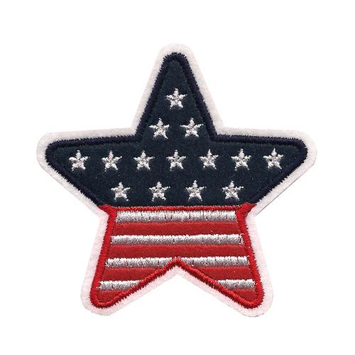 C505 - 국기 성조기 별 와펜 마크 패치 자수