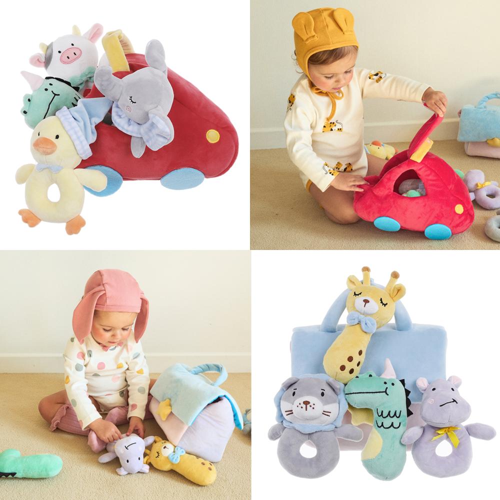 [출산선물/백일선물] 해피 딸랑이 인형 세트