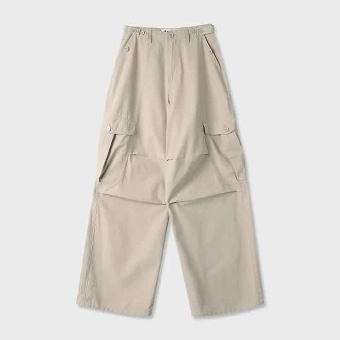 Enter Wide Cargo Cotton Pants DEEP BEIGE