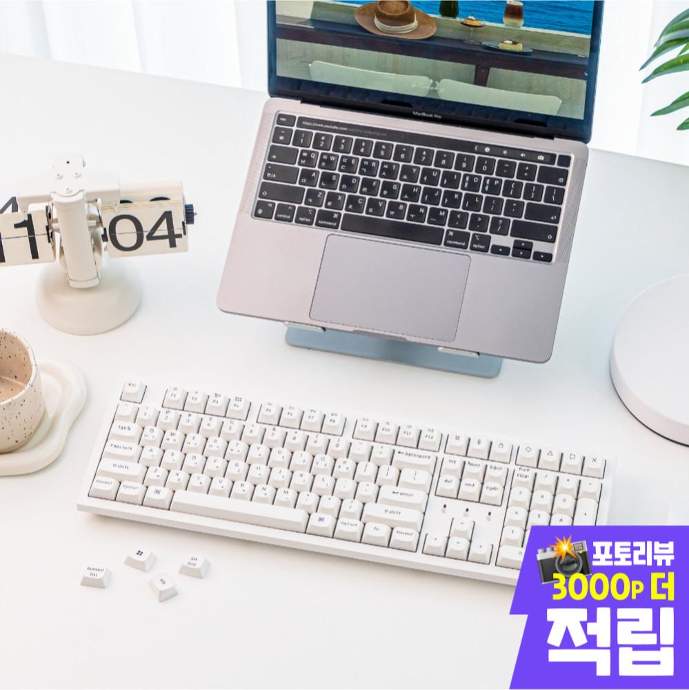 키크론 K10 PRO SE 화이트 저소음 핫스왑 무선 기계식 키보드 애플 맥 블루투스