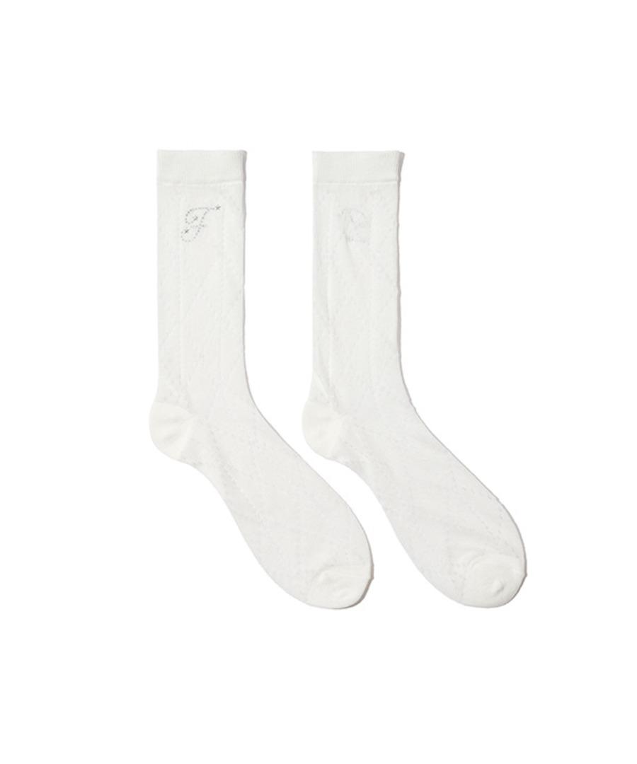 Hotfix Argyle Socks (white)
