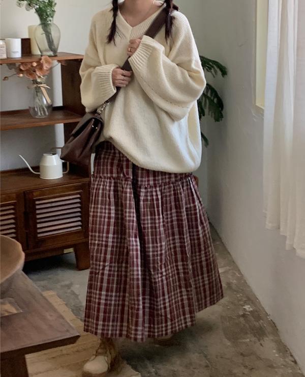 메리 체크 skirt (2color)