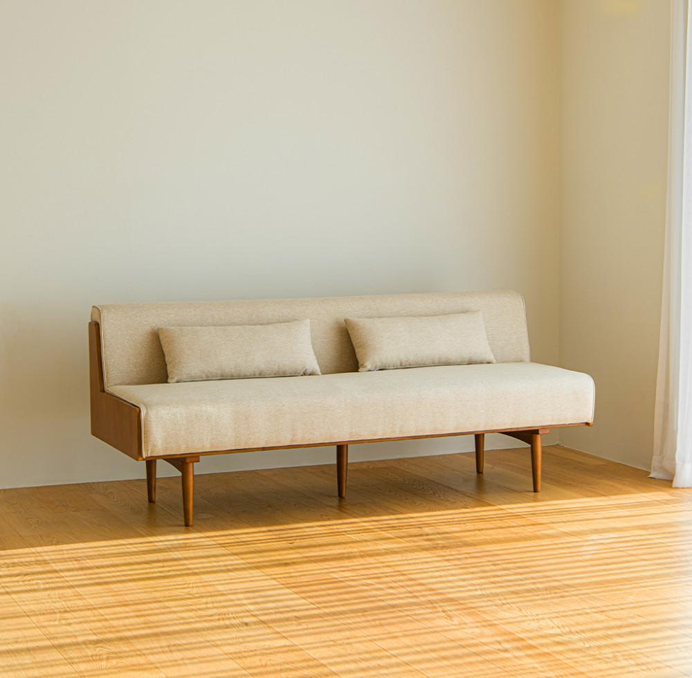 미네 3인용 원목 DAVIS 기능성 원단 패브릭 다이닝 소파