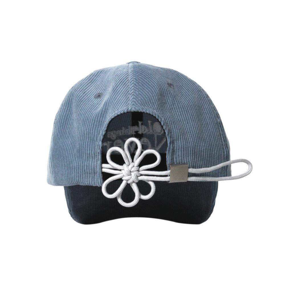 [CORDUROY FLOWER] KNOT CAP - ASH BLUE