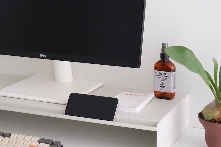 철제 모니터 받침대 휴대폰 태블릿 거치대 겸용 3size 3colors