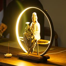 LED 천수관음 상 조명 향로 인센스 콘 홀더 관세음보살 불상 부처 석가모니 약사여래 불교