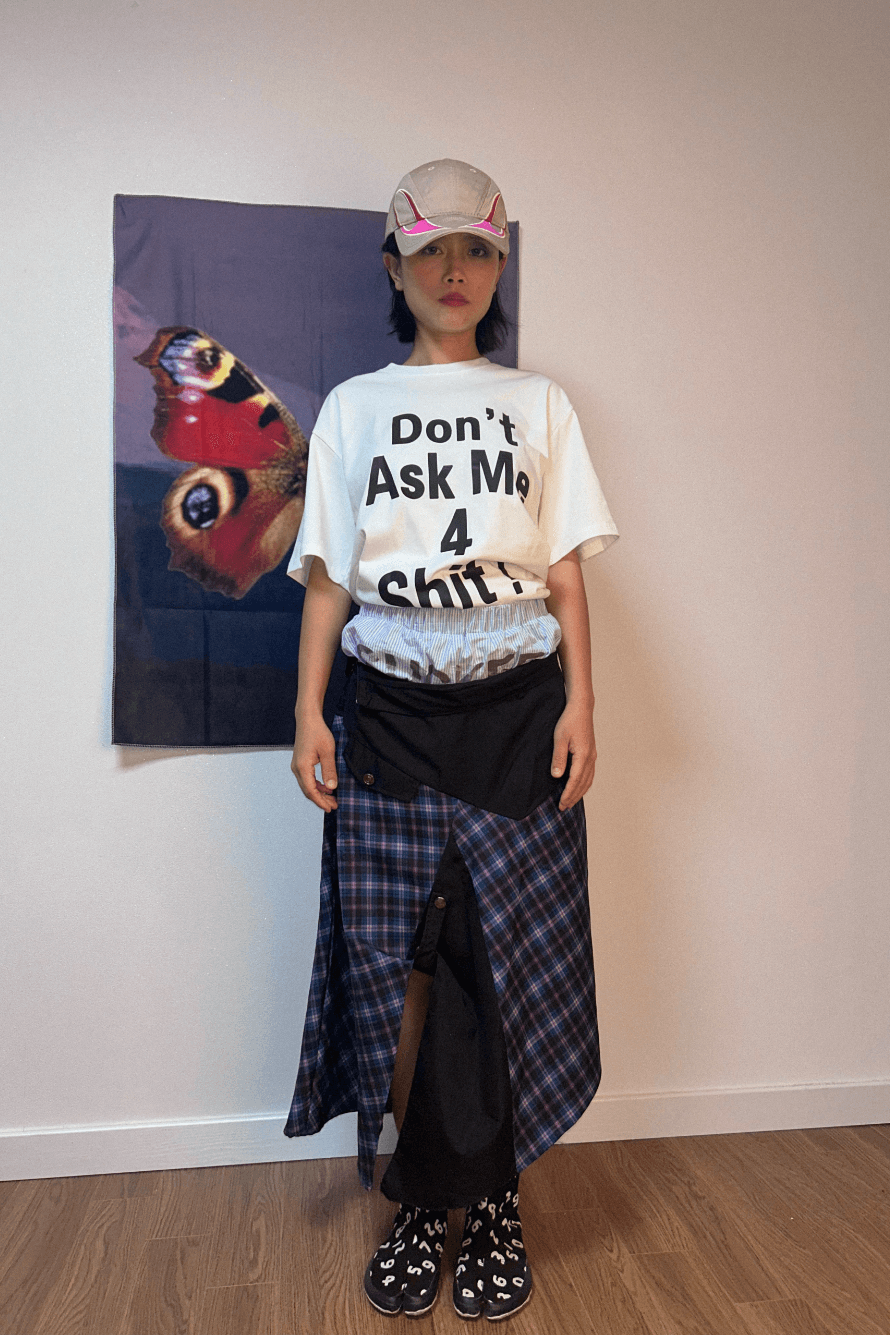 yee check patchwork skirt