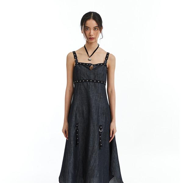 Buckle Strap Denim Dress