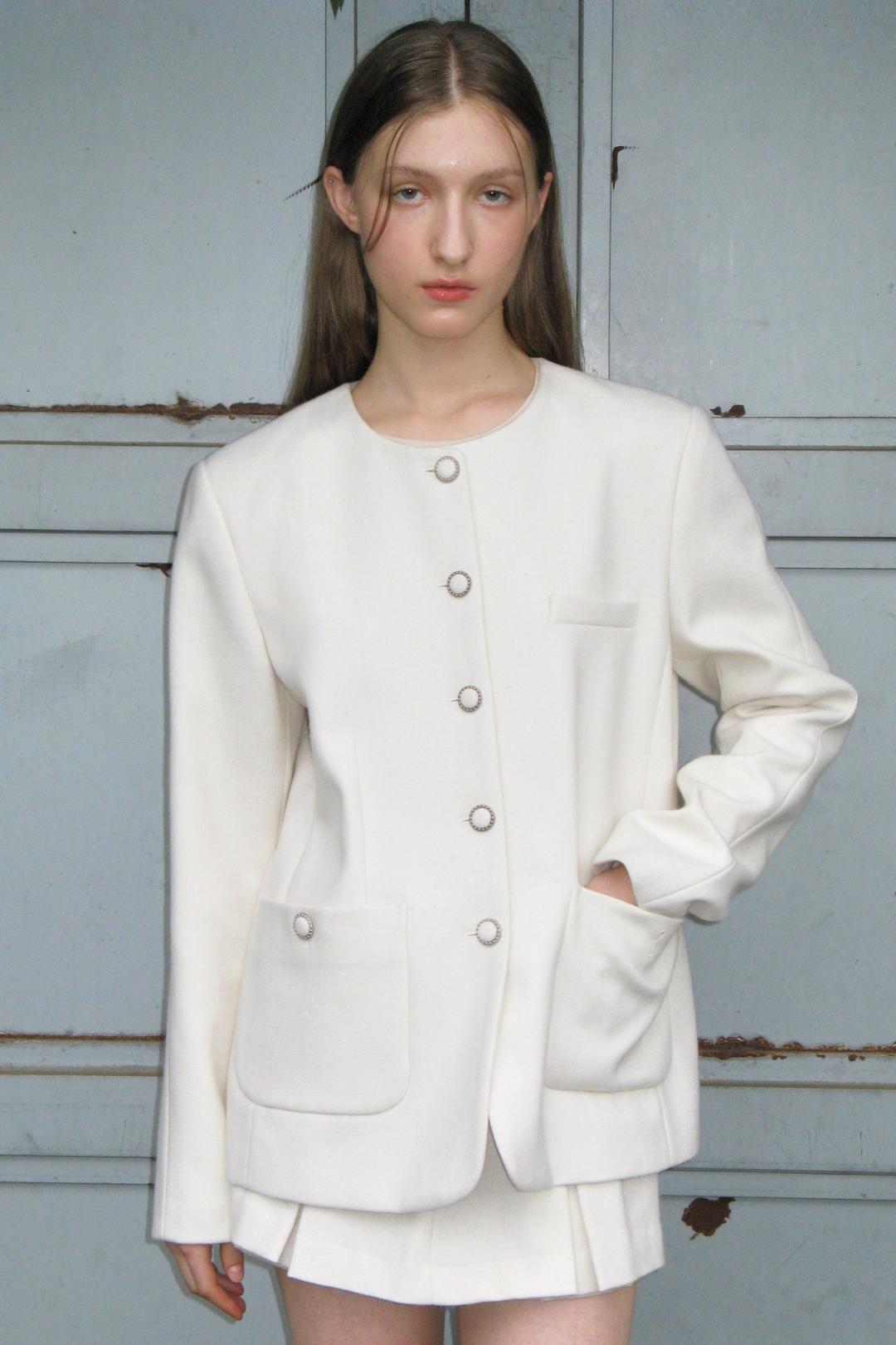 MELTON TWEED JACKET (LINEN)