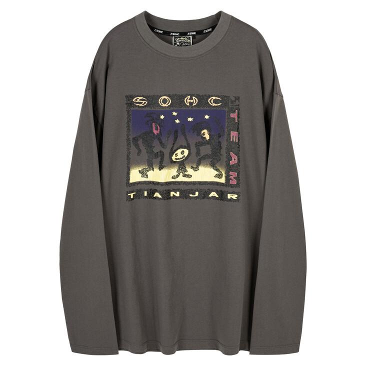 TIANJAR Surfing L/SL_11UST106 CHARCOAL
