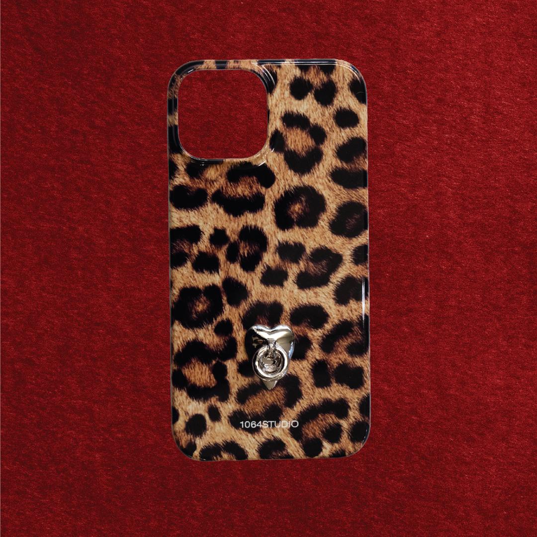 MICRO HEART RING + LEOPARD HARDCASE (SET)