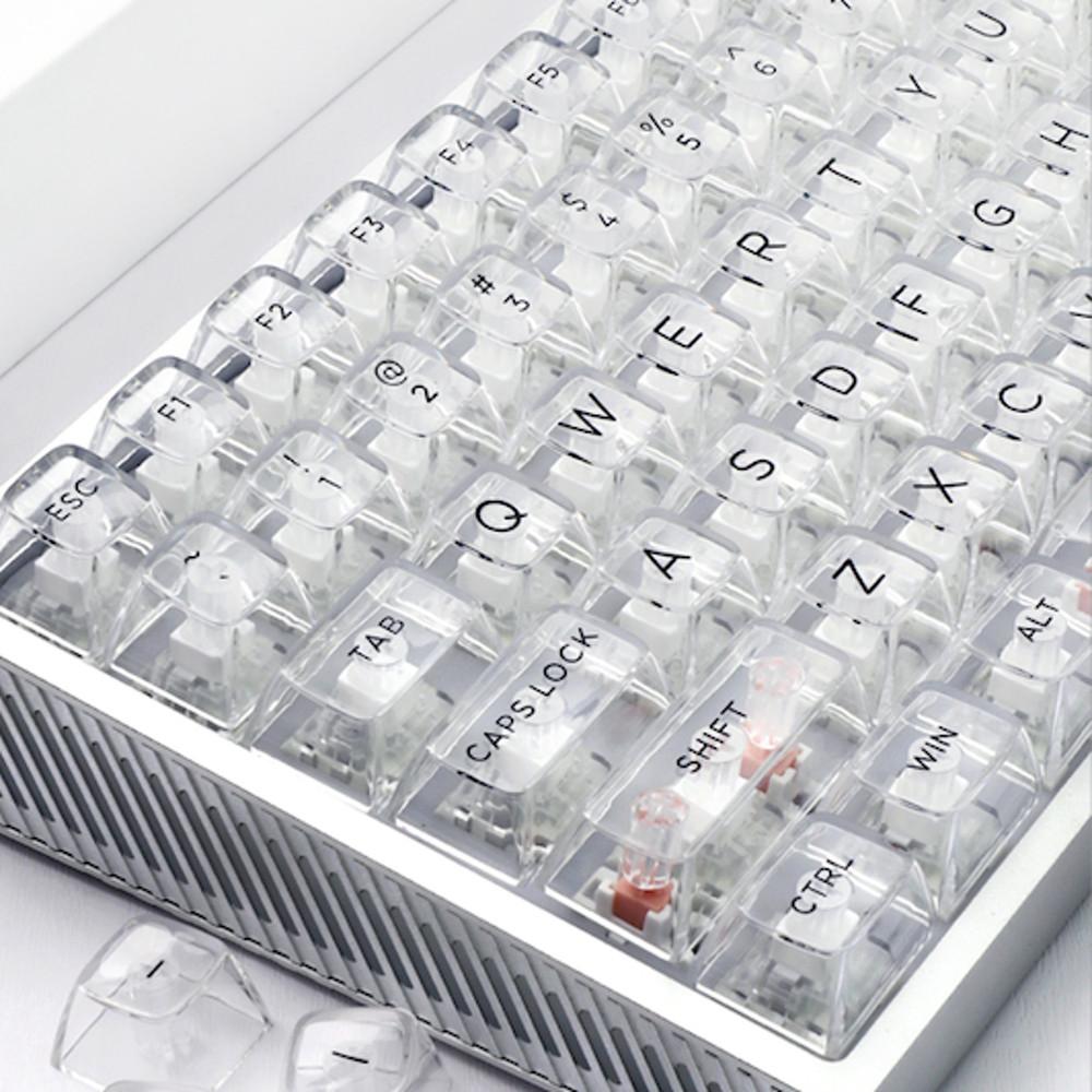 투명 클리어 얼음 화이트 SA PBT 키캡 로프리 키보드 한성