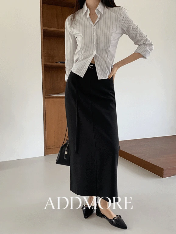 (+벨트세트)[🌴롱스커트/H라인][에드모어] msk536 마그넷 벨트세트 롱 스커트