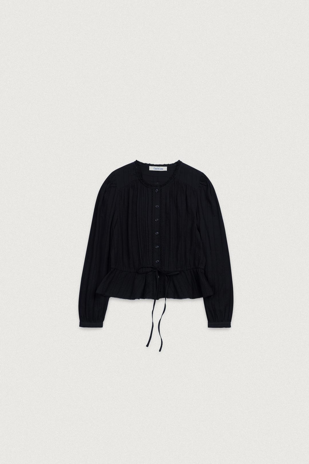 PEPLUM LACE BLOUSE [BLACK]
