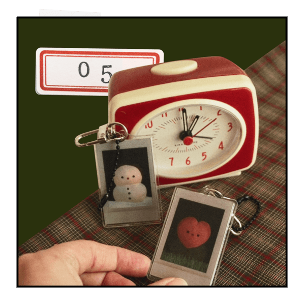 ⑤ snowman&heart keyring