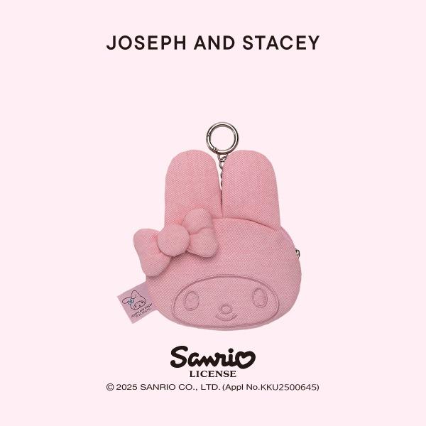 데님 미니 파우치 마이멜로디 워시드 핑크