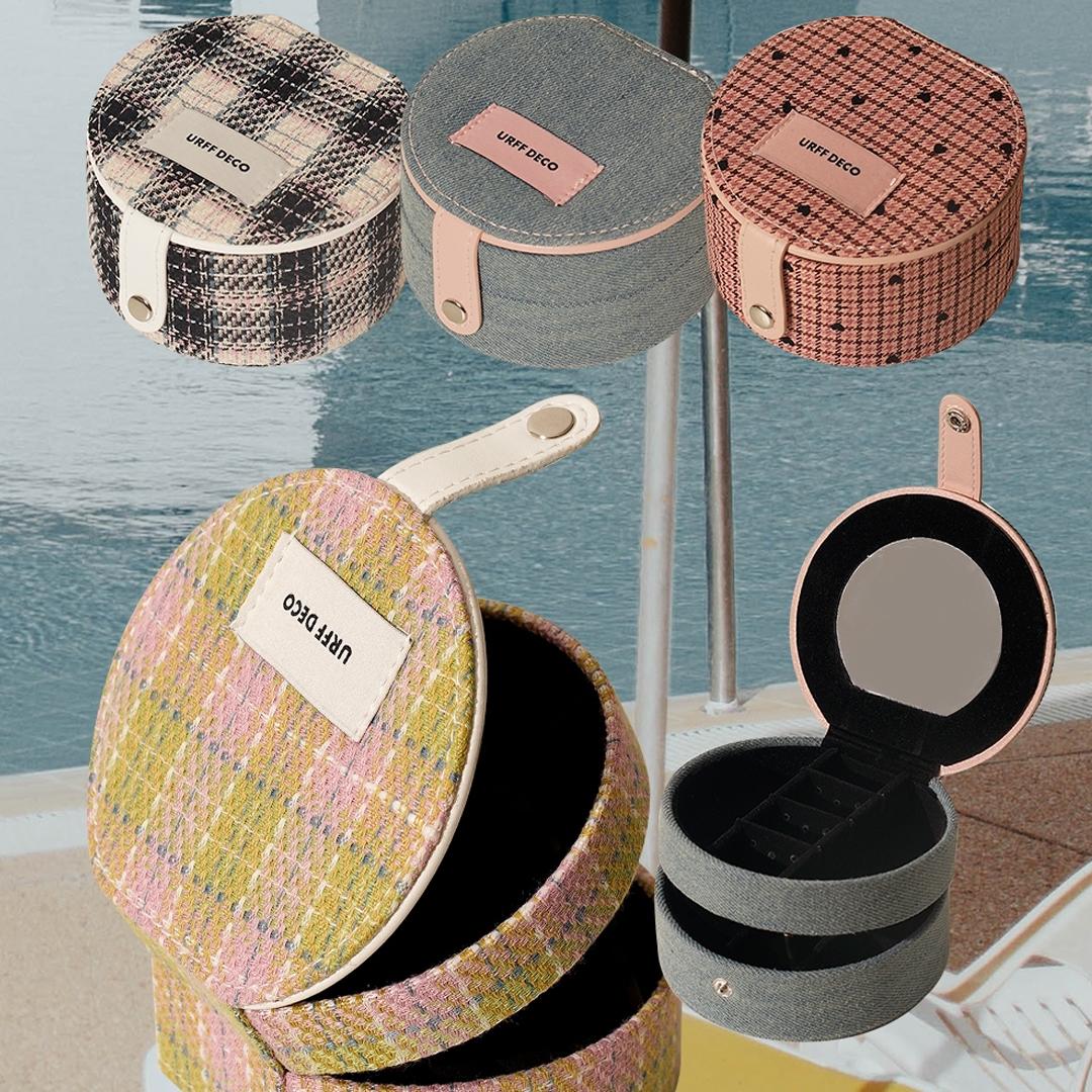 3TYPE 유니크 써클 패브릭 주얼리 악세사리 수납 정리함