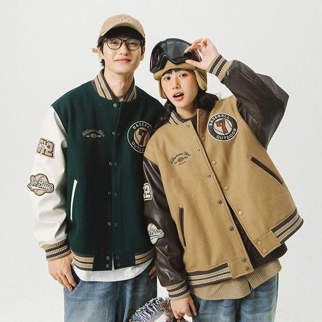 NOTHOMMEBLUE 울 컬리지 바시티자켓 (2 컬러)