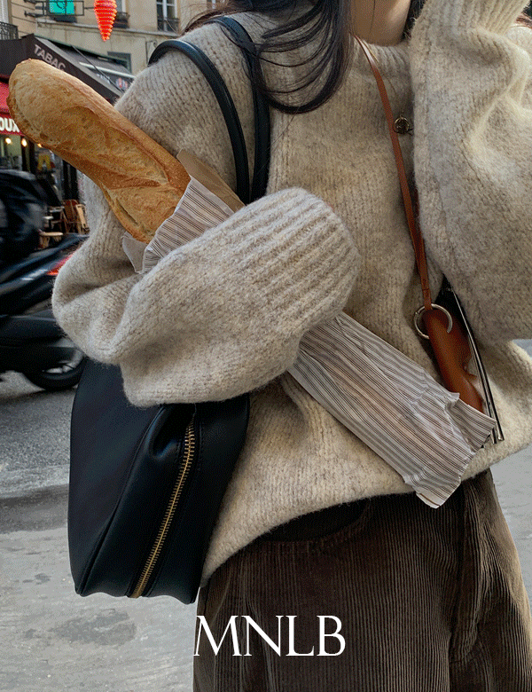 디어먼트 [FW🤎][4천장돌파/울니트/라운드넥/브이넥/직진배송][MNLB] 퐁당 루즈핏 빈티지 믹스톤 울 니트