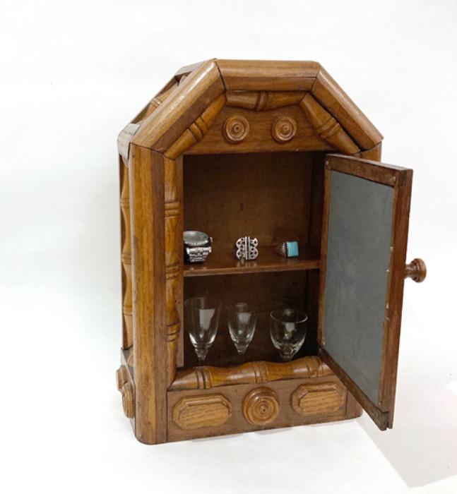 [ENGLAND]60s antique acc wood mirror case(acc 수납함).
