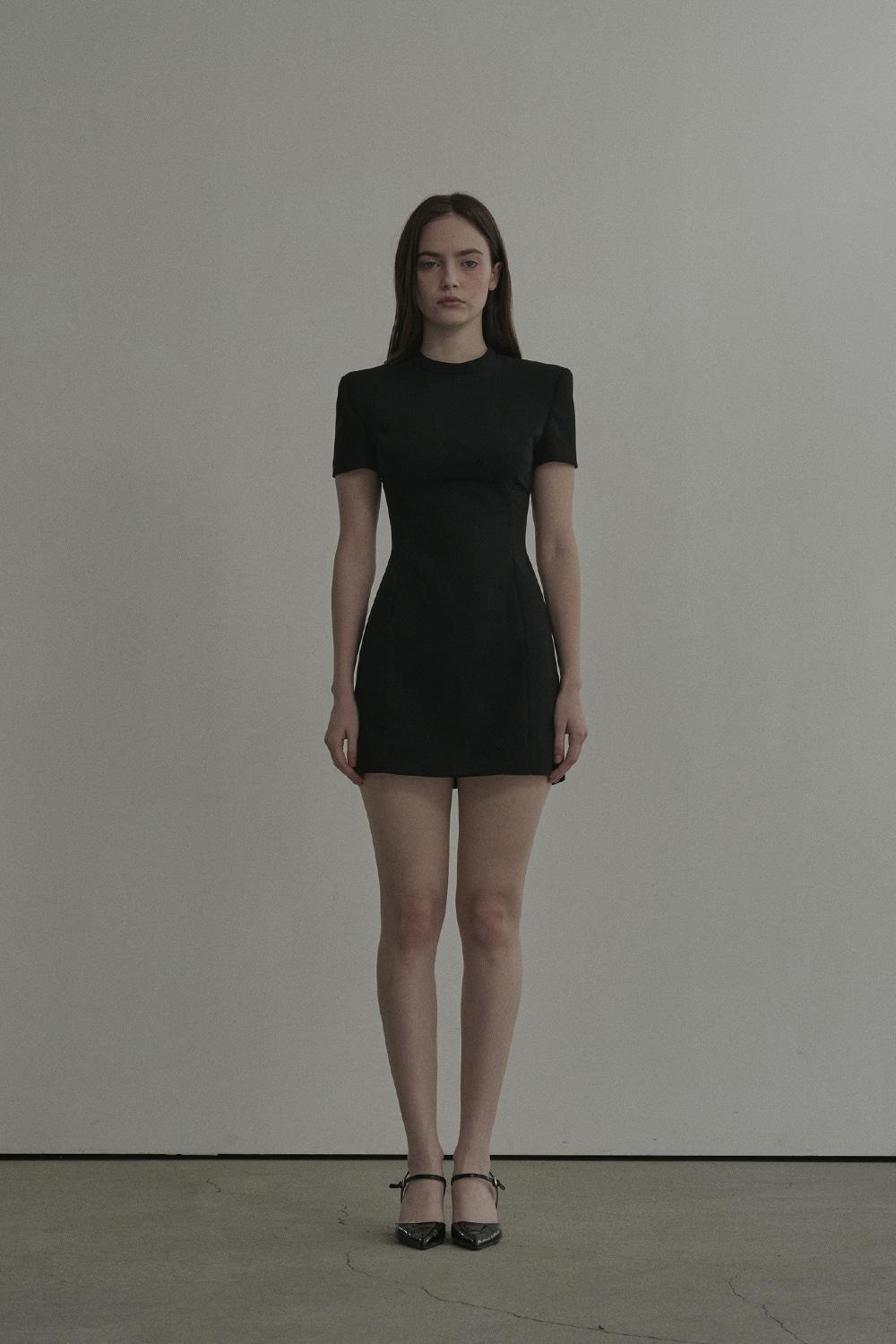 [3월 17일 예약발송] Half Neck Tailored Suit Dress-Black