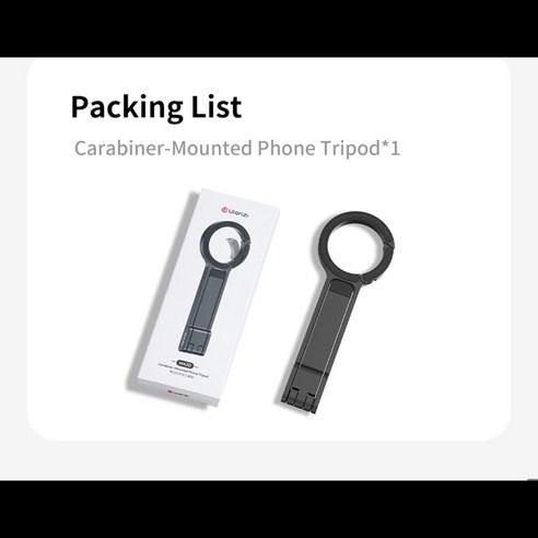 Ulanzi MA30 iPhone 15 14 13 12 Pro/Pro Max 양면 자석 삼각대 데스크 마운트 폰 핸들용 카라비너 장착형 전화 삼각대, [01] Black, 1개