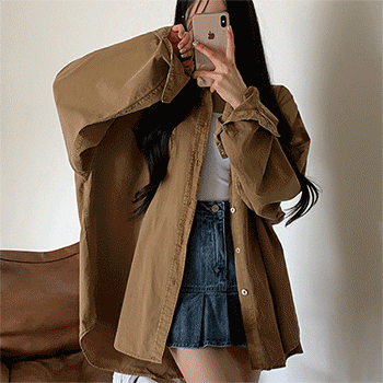 볼매 코튼 빈티지 피그먼트 셔츠,남방 (남녀공용,오버핏,빅사이즈,통통,간절기,가을신상,가을옷,커플룩,fw,77-88,운영자강력추천) [무료배송]